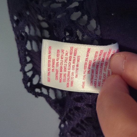 Xhileration Purple Sundress Spaghetti Strap w Lace Ruffle Collar Junior's Size S - Picture 4 of 4